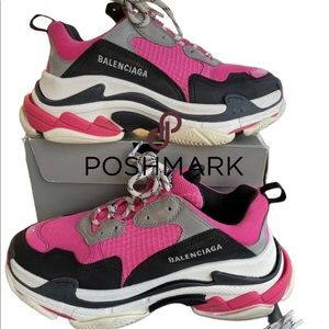 Balenciaga Triple S Mid Pink W10 Shoe Black